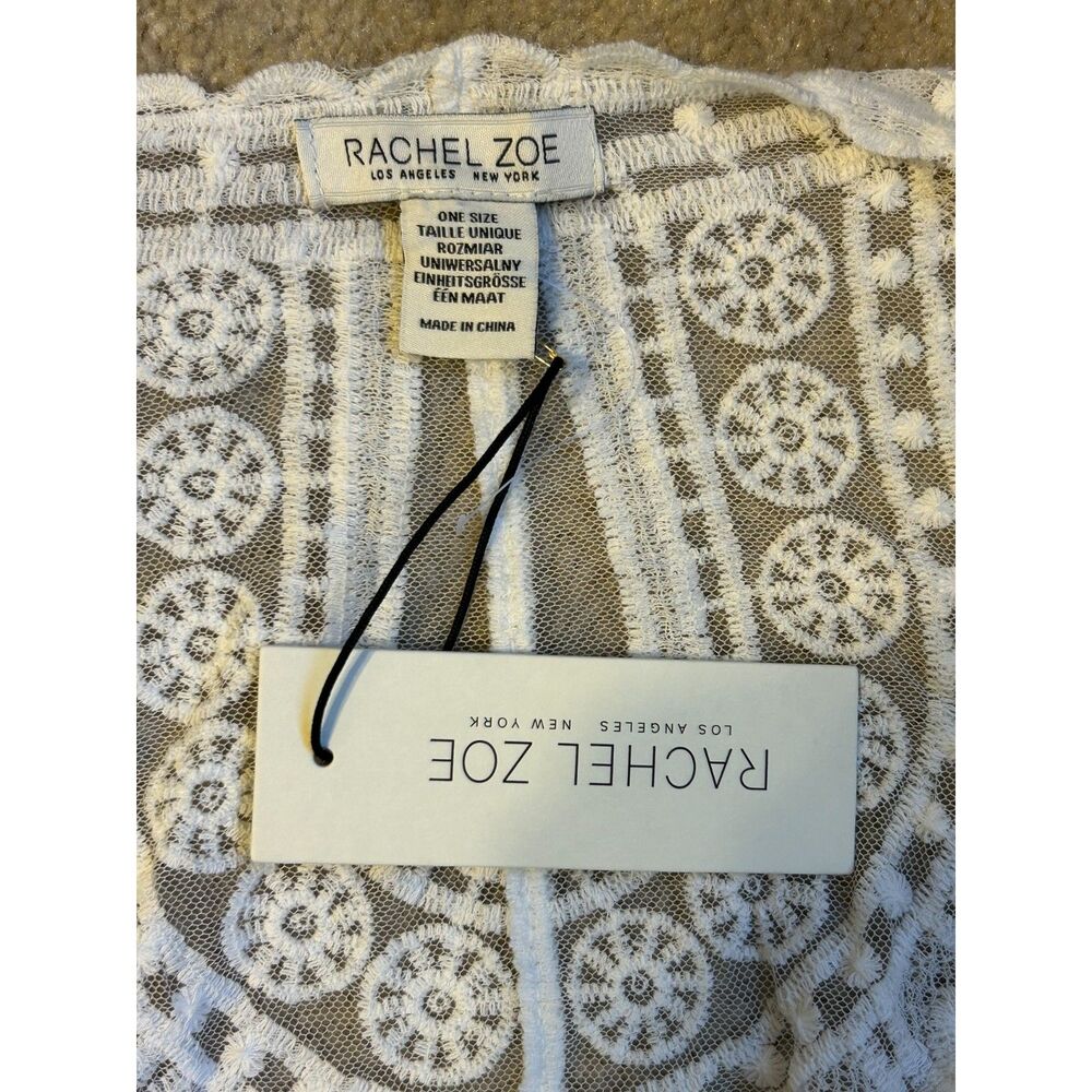 RACHEL ZOE Mandala White Lace Embroidered Maxi Kimono Duster Cover-up - Picture 8 of 8